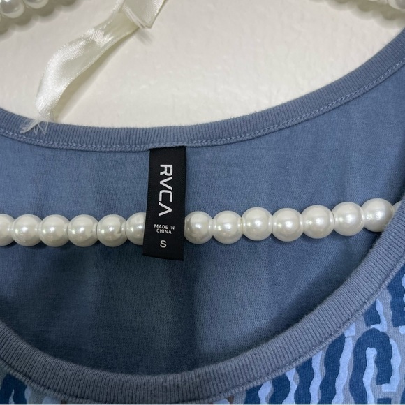 RVCA Blue Logo Graphic Print Sleeveless Cotton Tank Shirt Size Small - Picture 5 of 7